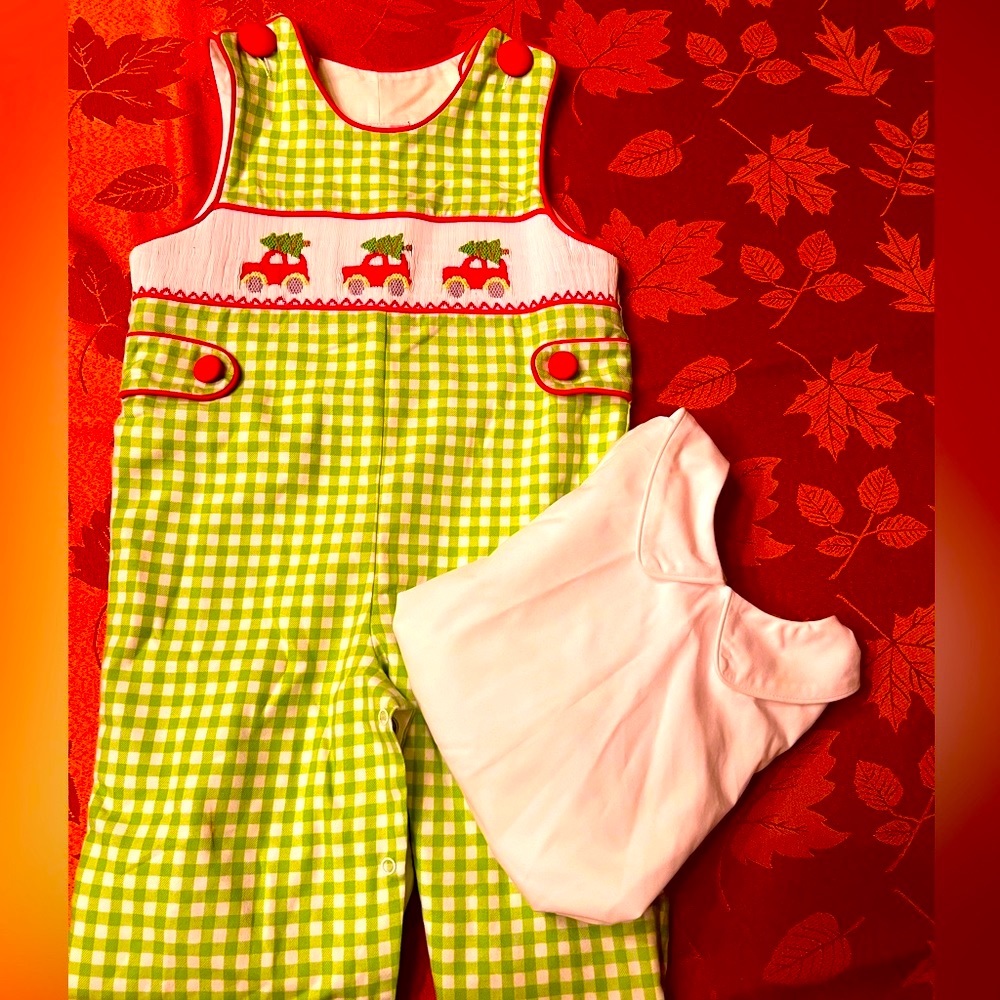 Toddler Boys Taking the Tree Longall with Peter Pan collar Shirt